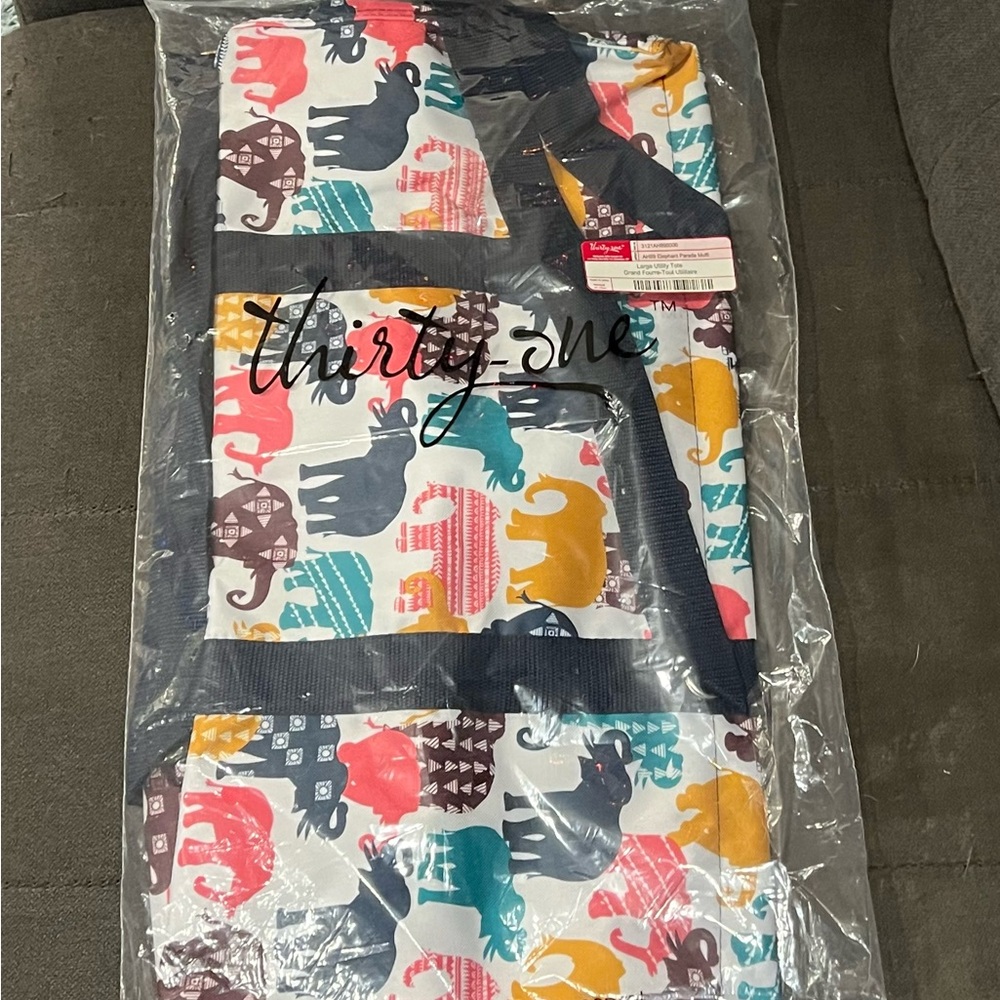 Thirty One Large Utility Tote Elephant Parade